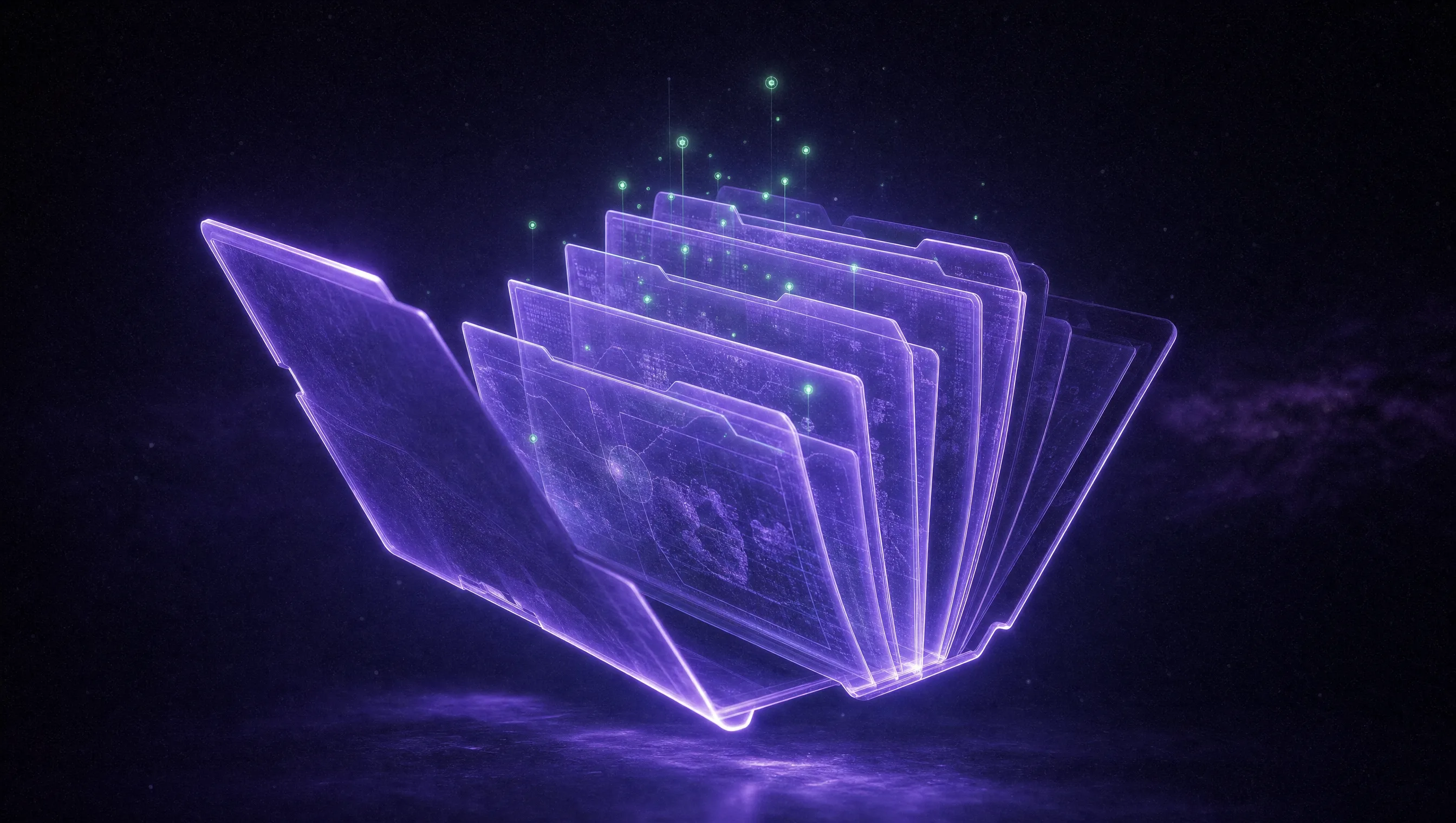 Pastas holográficas empilhadas em camadas de luz violeta